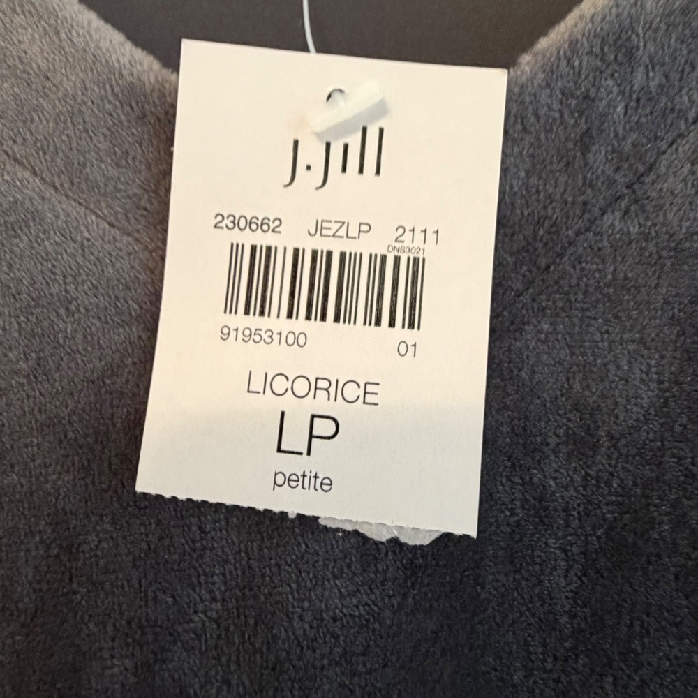 Pure Jill J. Jill Licorice Velour V-Neck Pocket Dress Petite Large JEZLP 230662 - Picture 5 of 6
